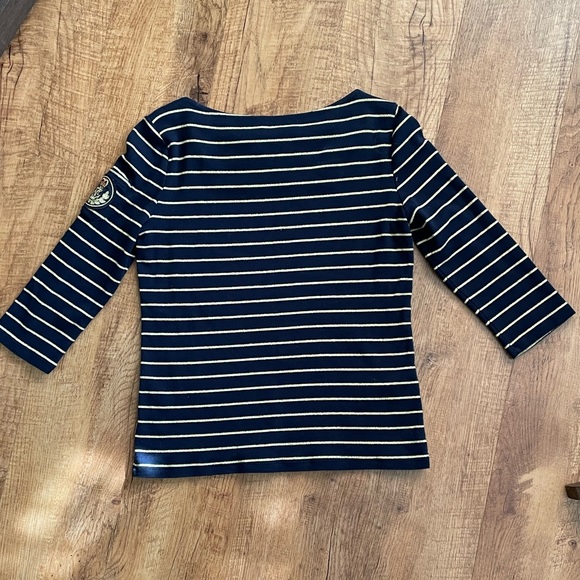 Lauren Ralph Lauren 3/4 Sleeves Navy and Gold Shirt - Picture 8 of 11